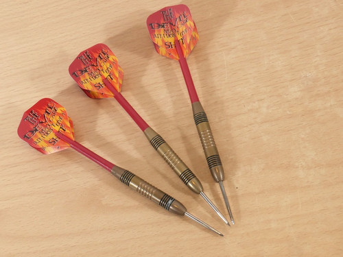 23g brass steel tip darts - brass,